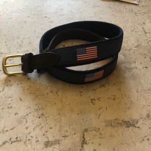 Vineyard Vines Boys American Flag Canvas Club Belt